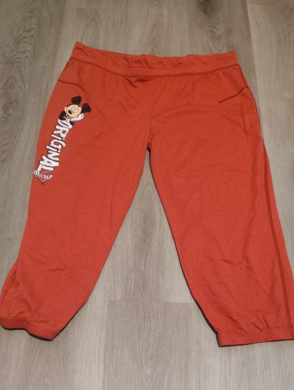 Disney Red Orange Mickey Mouse Capri PJs/Lounge Joggers Sz 2X